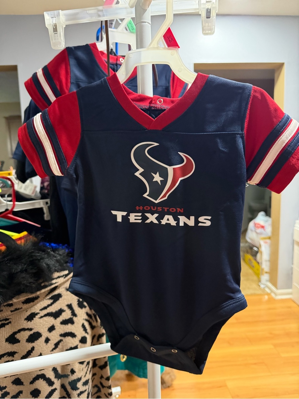Houston Texans Infant Navy & Red Team Logo Bodysuit